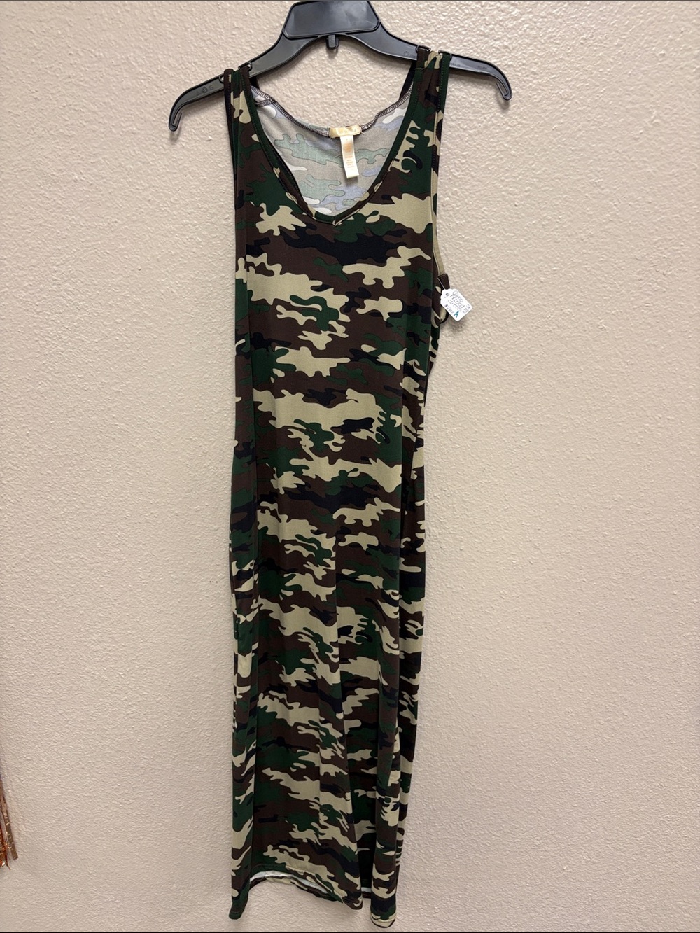 Sleeveless Camo Maxi Dress